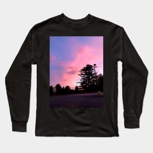 Sunset Over a Burger King Parking Lot Three Long Sleeve T-Shirt